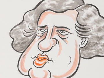 Caricature of Andrew Peacock, Minister for Foreign Affairs in the Fraser government.